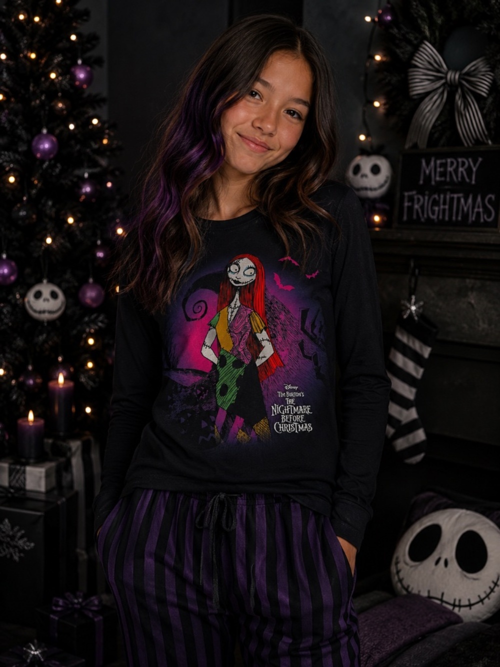 Disney Sally Nightmare Before Christmas Youth Small Long Sleeve Shirt
